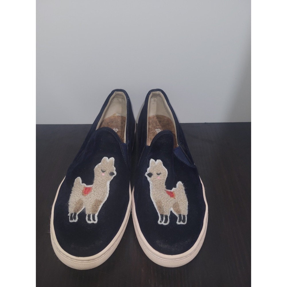 Soludos blue Velvet Laama Slip on Sneaker size 8